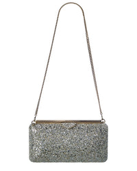 Jimmy Choo Ellipse Glitter Clutch ONE SIZE Grey Multi