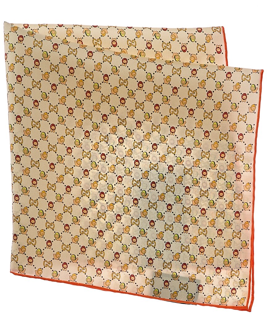 Gucci Silk Pocket Square White