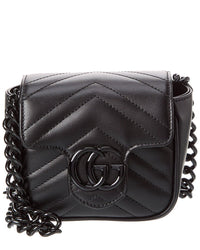 Gucci Gg Marmont Leather Belt Bag Large Black