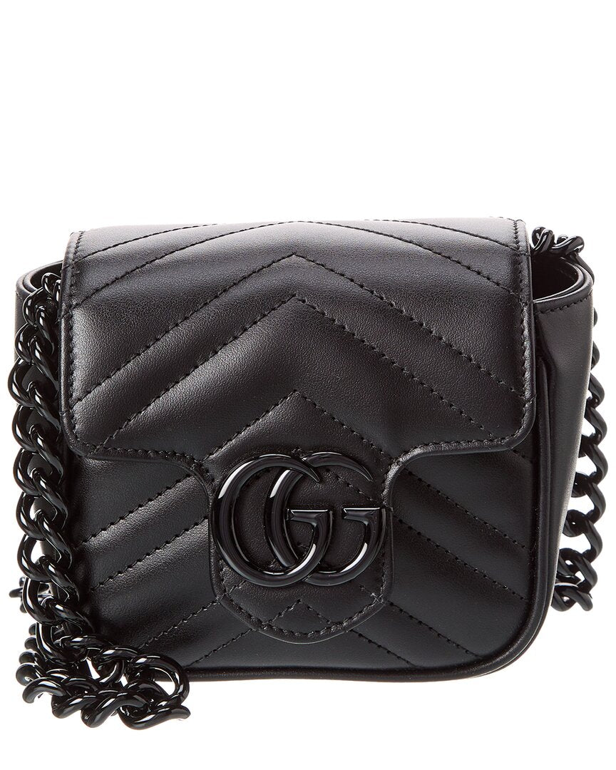 Gucci Gg Marmont Leather Belt Bag Large Black