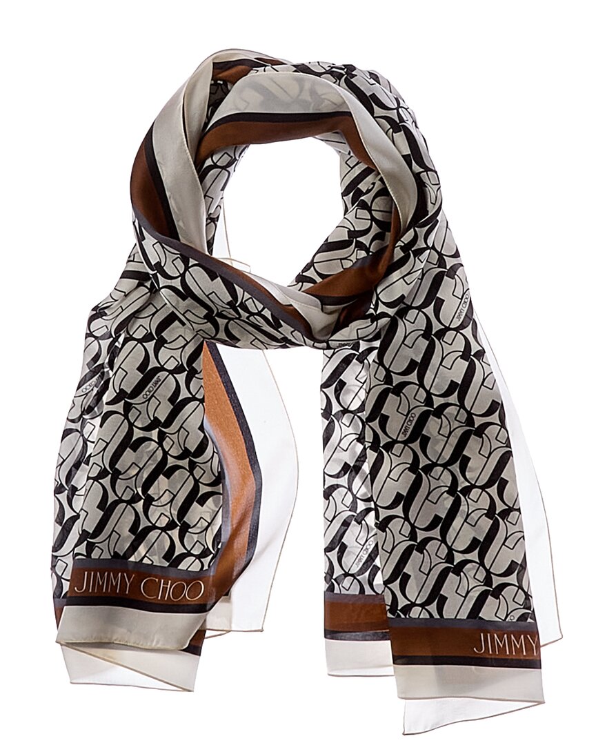 Jimmy Choo Jimmy Choo Logo Silk Scarf