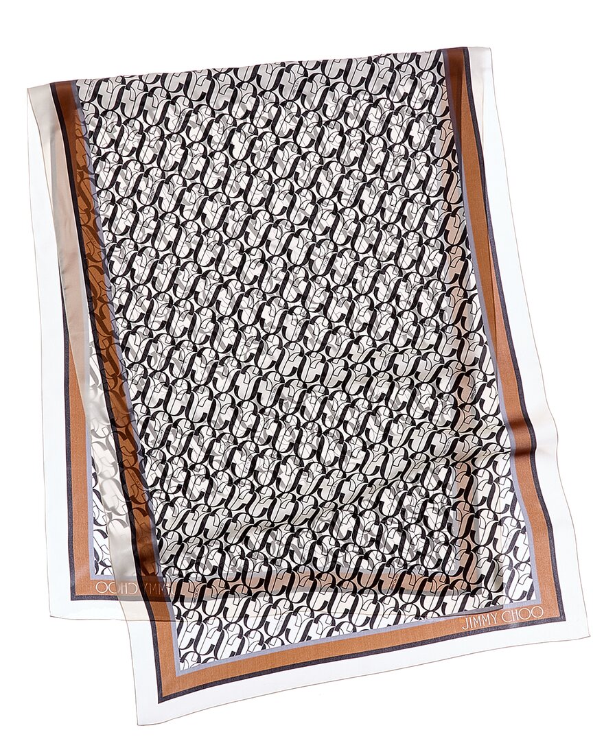 Jimmy Choo Jimmy Choo Logo Silk Scarf