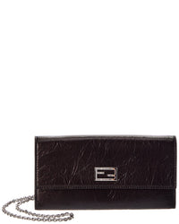 Fendi Tube Leather Continental Wallet On Chain