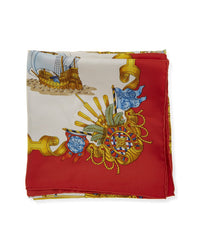 Pre-Owned Hermès Voiles De Lumière By Joachim Metz Mm Printed Silk Scarf (Authentic Pre-