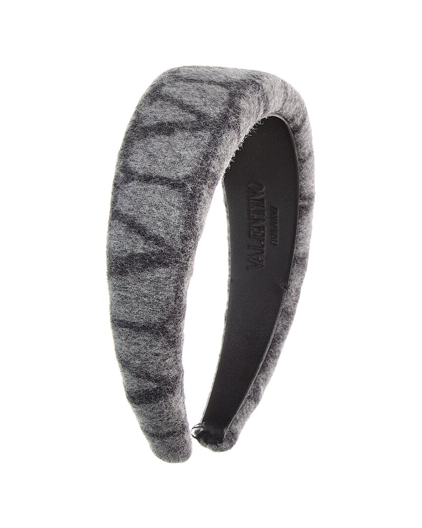 Valentino Vlogo Wool & Leather Headband Multi