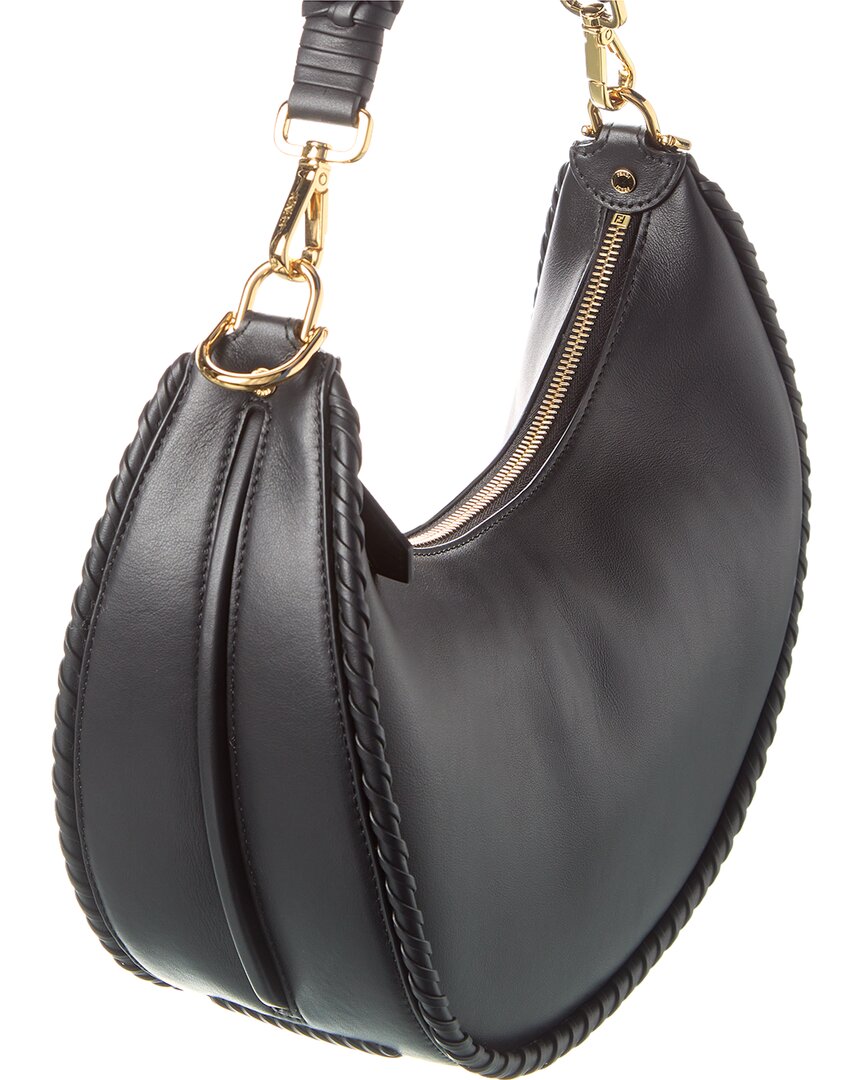Fendi Fendigraphy Small Leather Hobo Bag