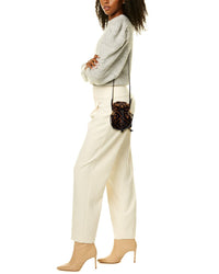 Fendi Mon Tresor Mini Shearling & Leather Bucket Bag