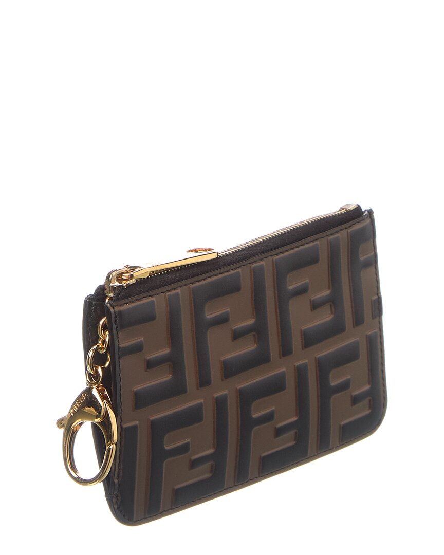 Fendi Ff Logo Key Ring Leather Pouch