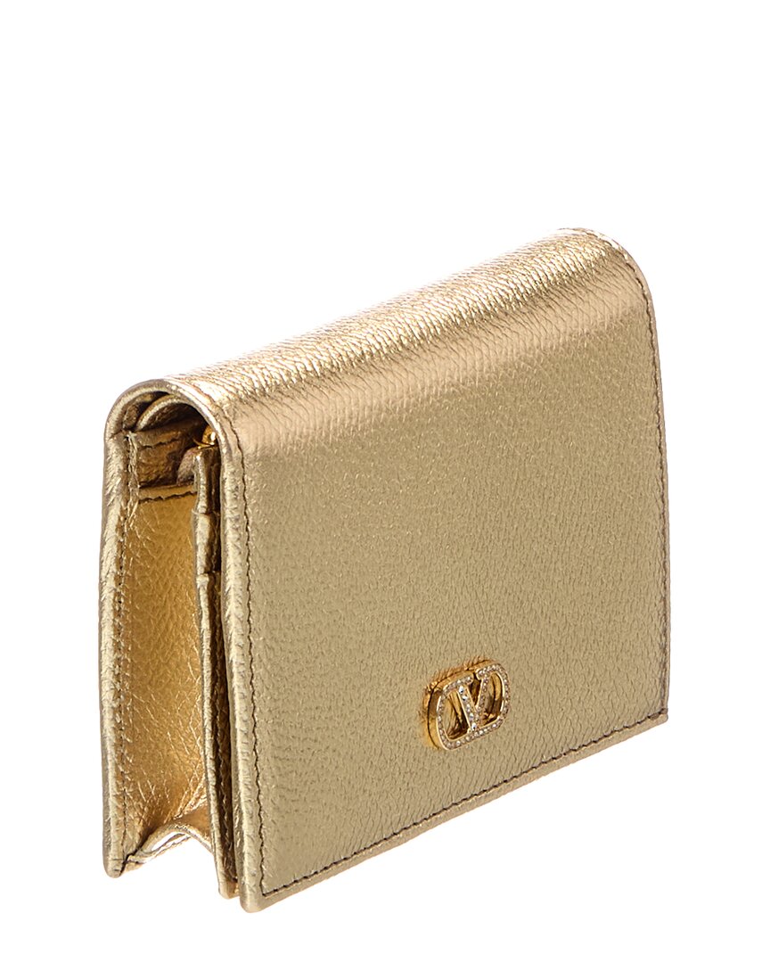 Valentino Vlogo Signature Leather Card Case