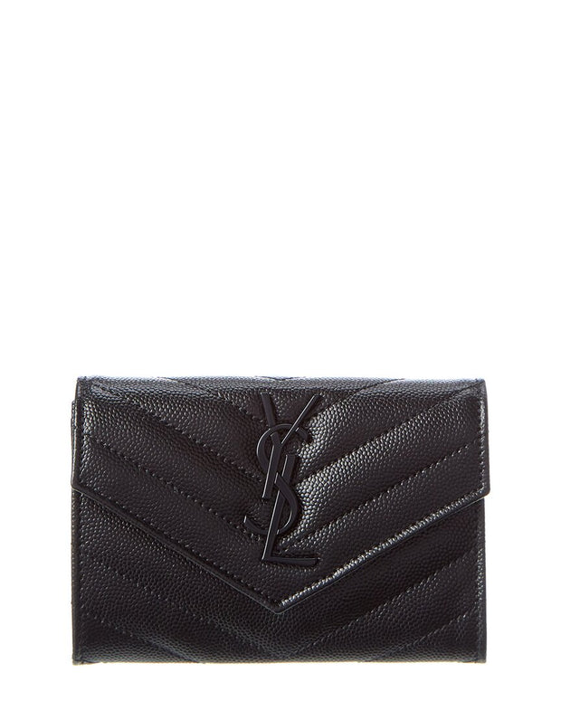 Saint Laurent Small Matelasse Leather Envelope Wallet