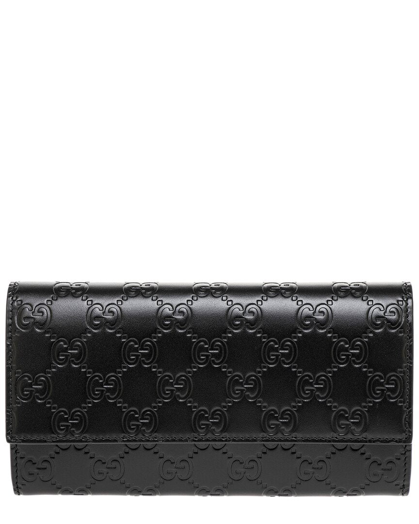 Gucci Guccissima Leather Long Wallet ONE SIZE Black