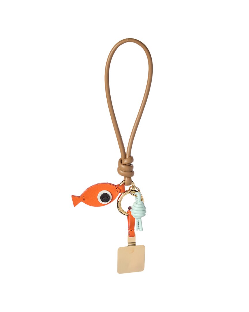 FENDI Fendi Steel & Leather Key Charm