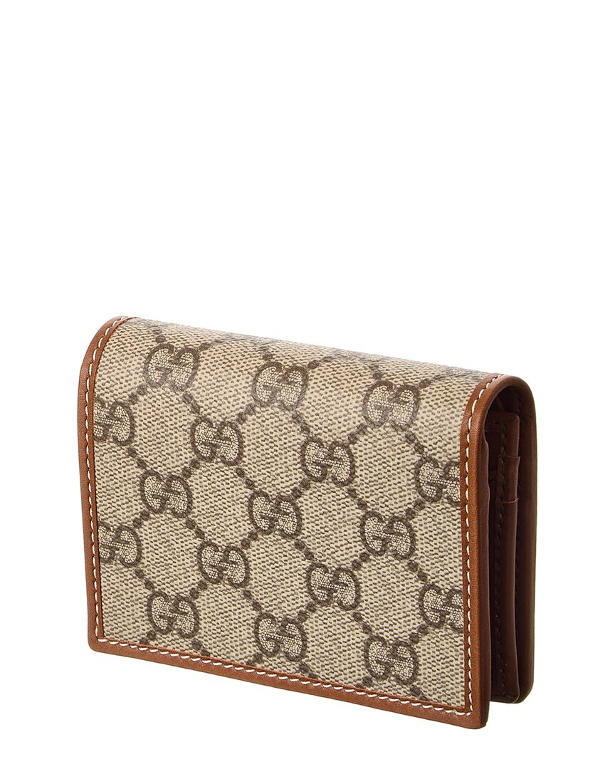 Gucci Gucci Gg Emblem Gg Supreme Canvas & Leather Wallet