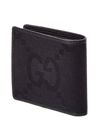 Gucci Gucci Jumbo Gg Canvas & Leather Bifold Wallet