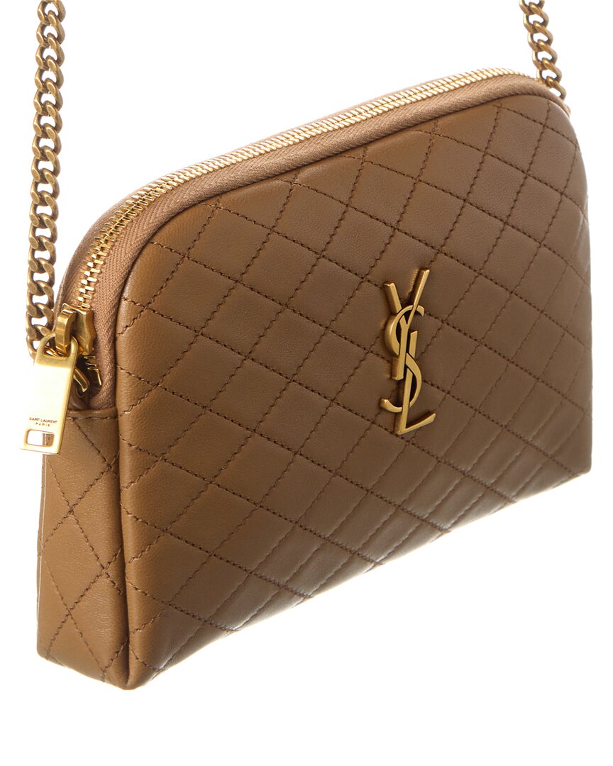 Saint Laurent Saint Laurent Gaby Zipped Quilted Leather Crossbody