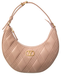 Valentino Vlogo Signature Leather Hobo Bag ONE SIZE Pink