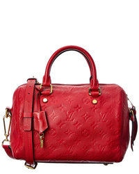 Louis Vuitton Red Monogram Mat Vernis Leather Speedy 25 Bandouliere (Authentic