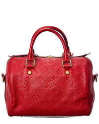 Louis Vuitton Red Monogram Mat Vernis Leather Speedy 25 Bandouliere (Authentic