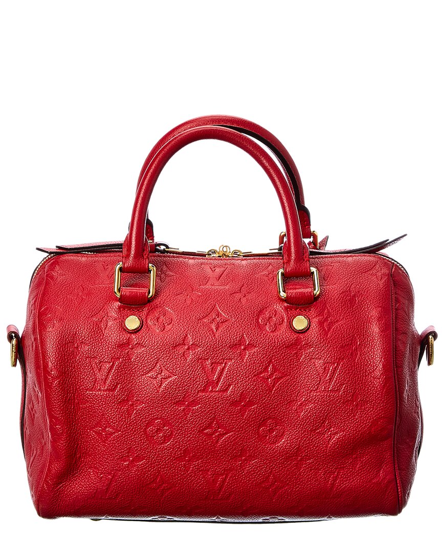 Louis Vuitton Red Monogram Mat Vernis Leather Speedy 25 Bandouliere (Authentic