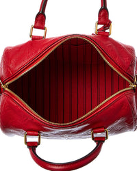 Louis Vuitton Red Monogram Mat Vernis Leather Speedy 25 Bandouliere (Authentic