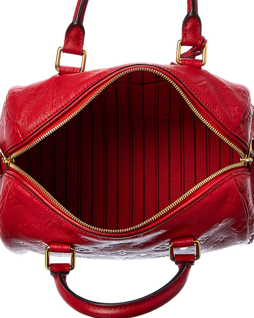Louis Vuitton Red Monogram Mat Vernis Leather Speedy 25 Bandouliere (Authentic