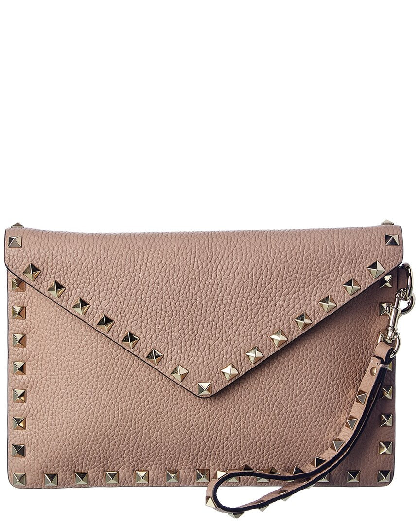 Valentino Valentino Rockstud Grainy Leather Pouch