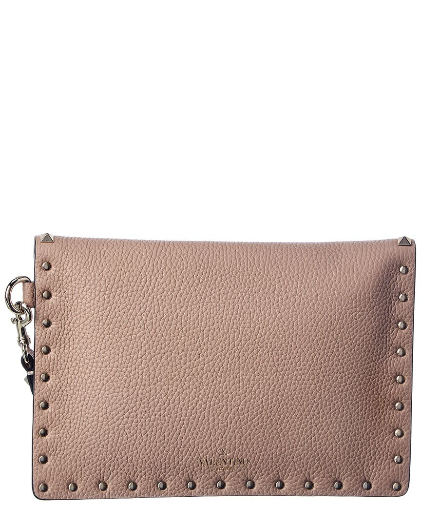 Valentino Valentino Rockstud Grainy Leather Pouch