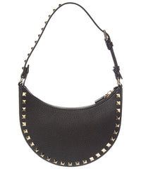 Valentino Rockstud Mini Grainy Leather Hobo Bag