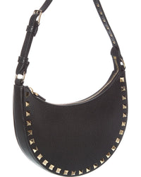 Valentino Rockstud Mini Grainy Leather Hobo Bag