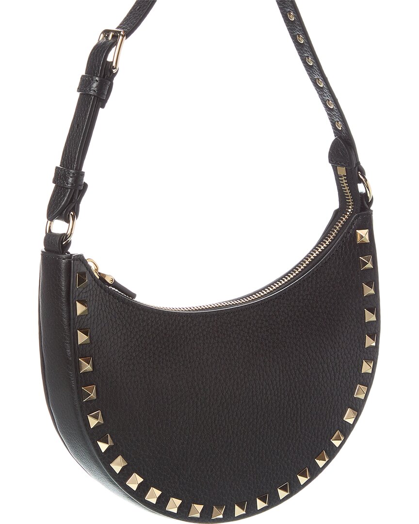 Valentino Rockstud Mini Grainy Leather Hobo Bag