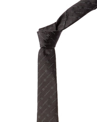Givenchy Grey Mix Diagonal Logo Silk Tie Grey Multi