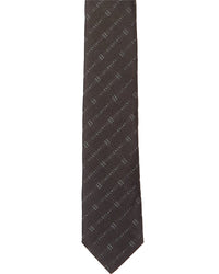 Givenchy Grey Mix Diagonal Logo Silk Tie