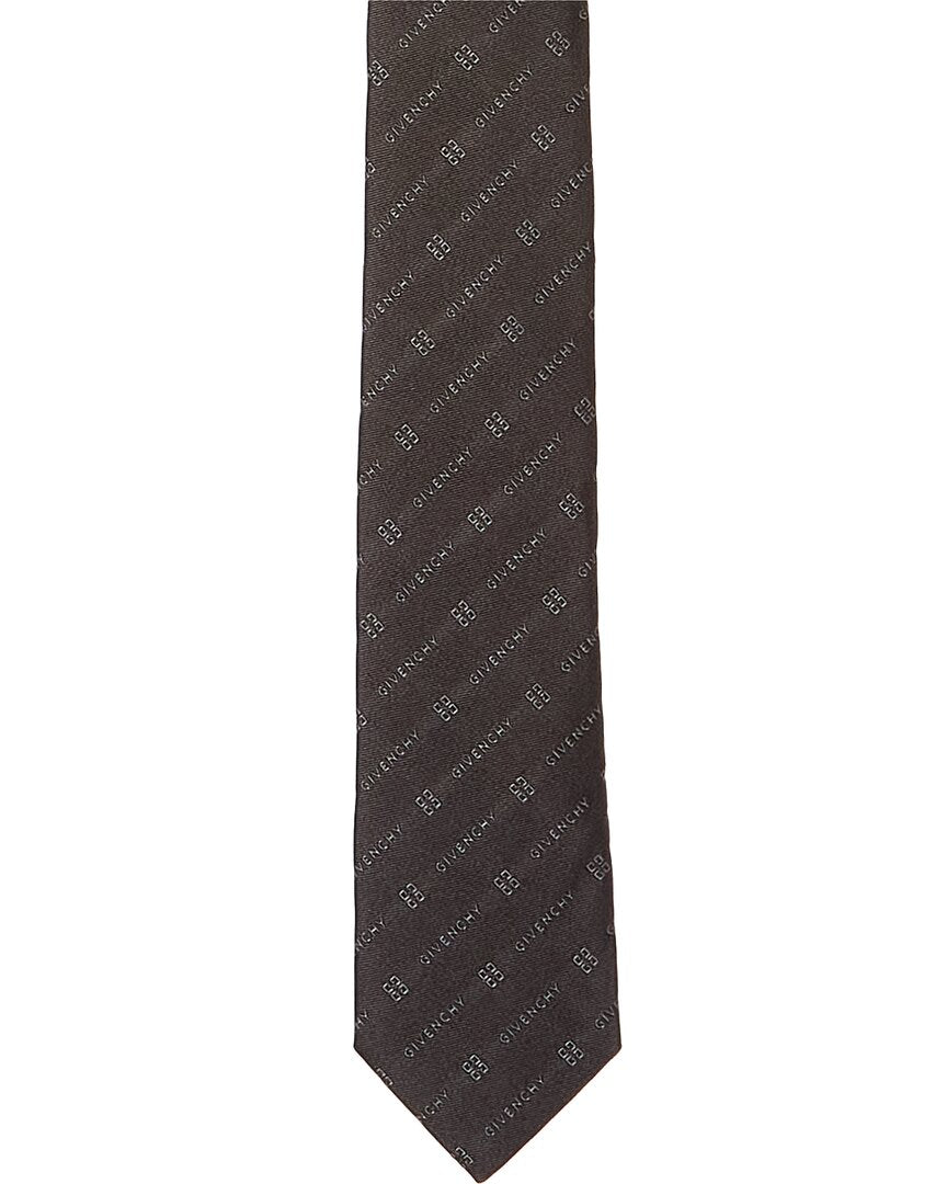 Givenchy Grey Mix Diagonal Logo Silk Tie