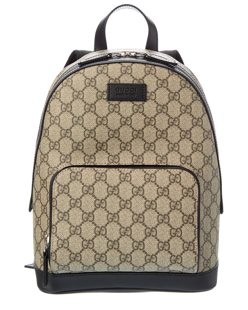 Gucci Gg Supreme Canvas & Leather Backpack ONE SIZE Brown Multi