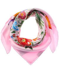 Gucci Gucci Printed Flora Silk Twill Carre