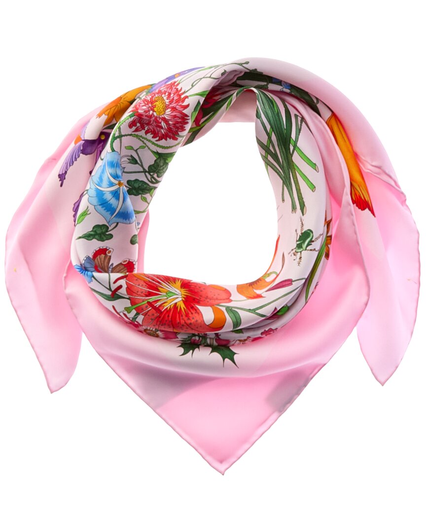 Gucci Gucci Printed Flora Silk Twill Carre