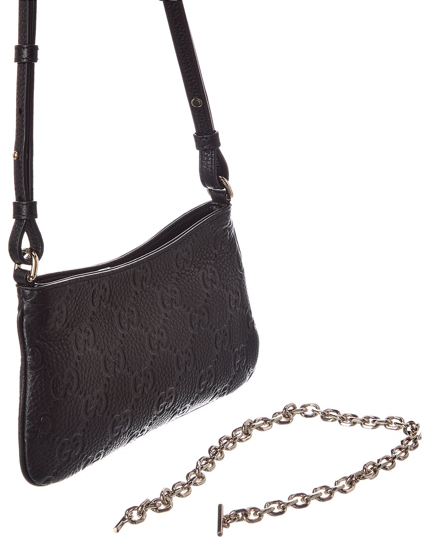 Gucci Gucci Gg Emblem Super Mini Leather Shoulder Bag