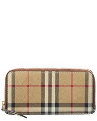 Burberry Burberry Large Vintage Check E-Canvas & Leather Card Case