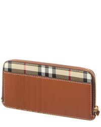 Burberry Burberry Large Vintage Check E-Canvas & Leather Card Case