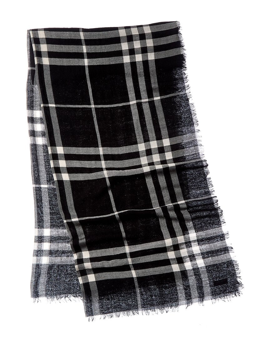 Burberry Wide Check Wool Scarf