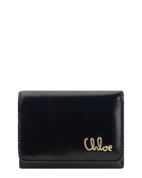 Chloe Logo Leather Wallet ONE SIZE Black