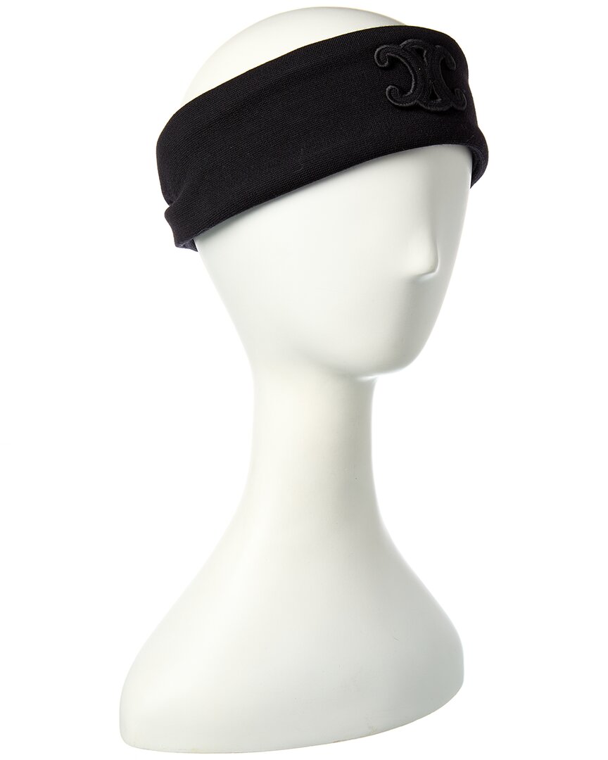 Celine Logo Wool Headband Black
