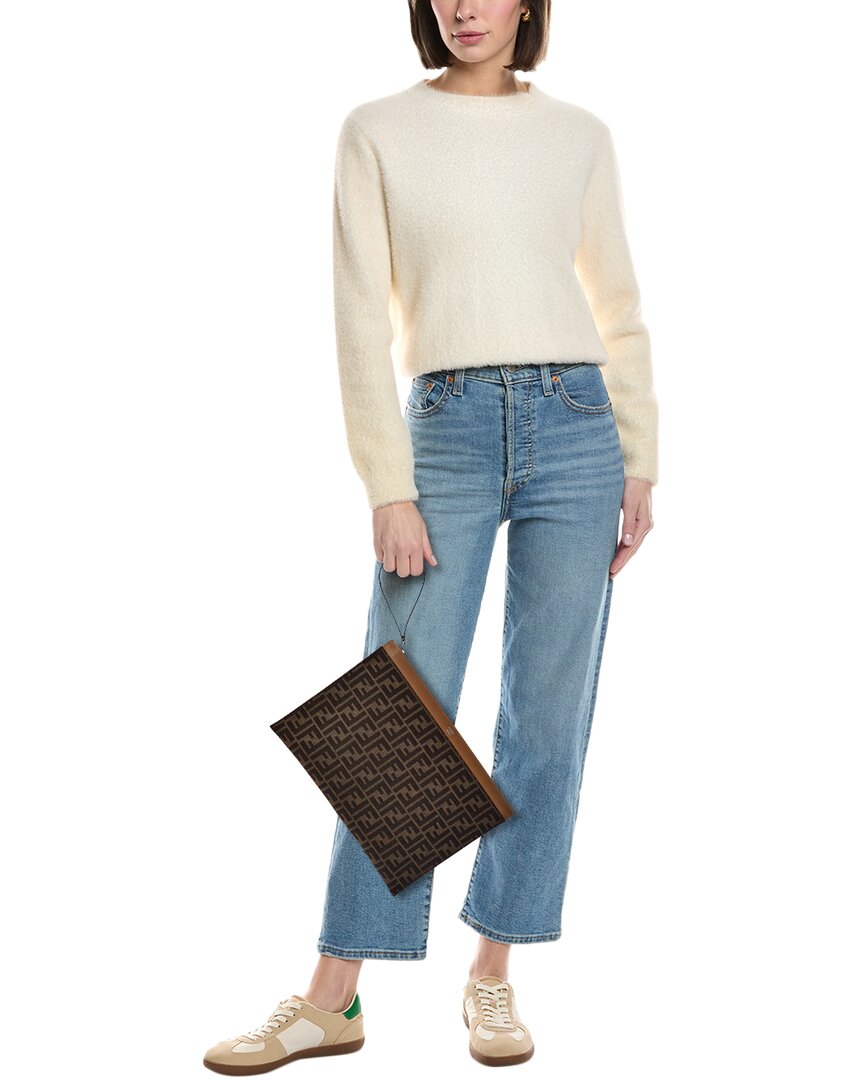 FENDI Fendi Leather & Canvas Clutch