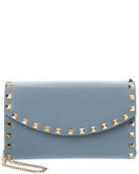 Valentino Rockstud Mini Grainy Leather Wallet On Chain