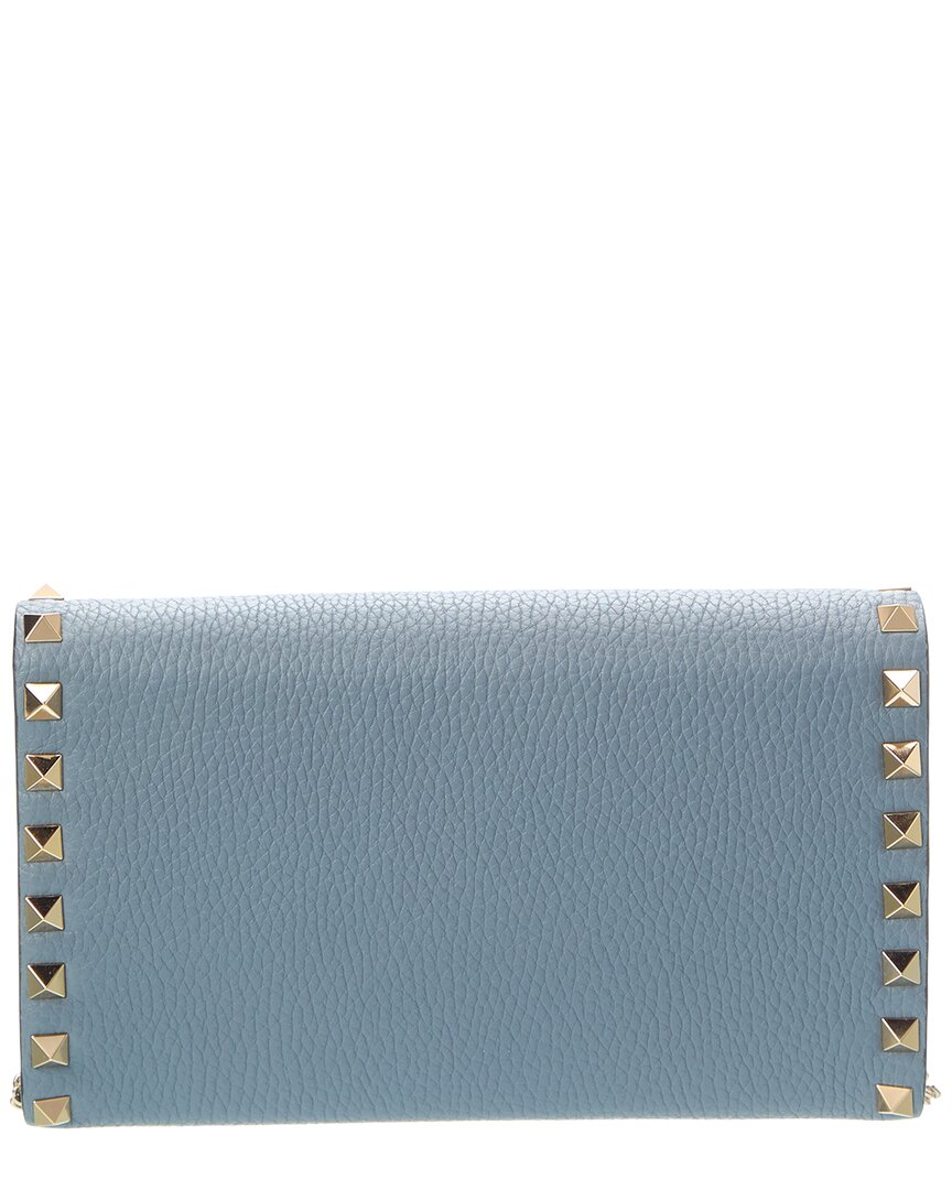 Valentino Rockstud Mini Grainy Leather Wallet On Chain