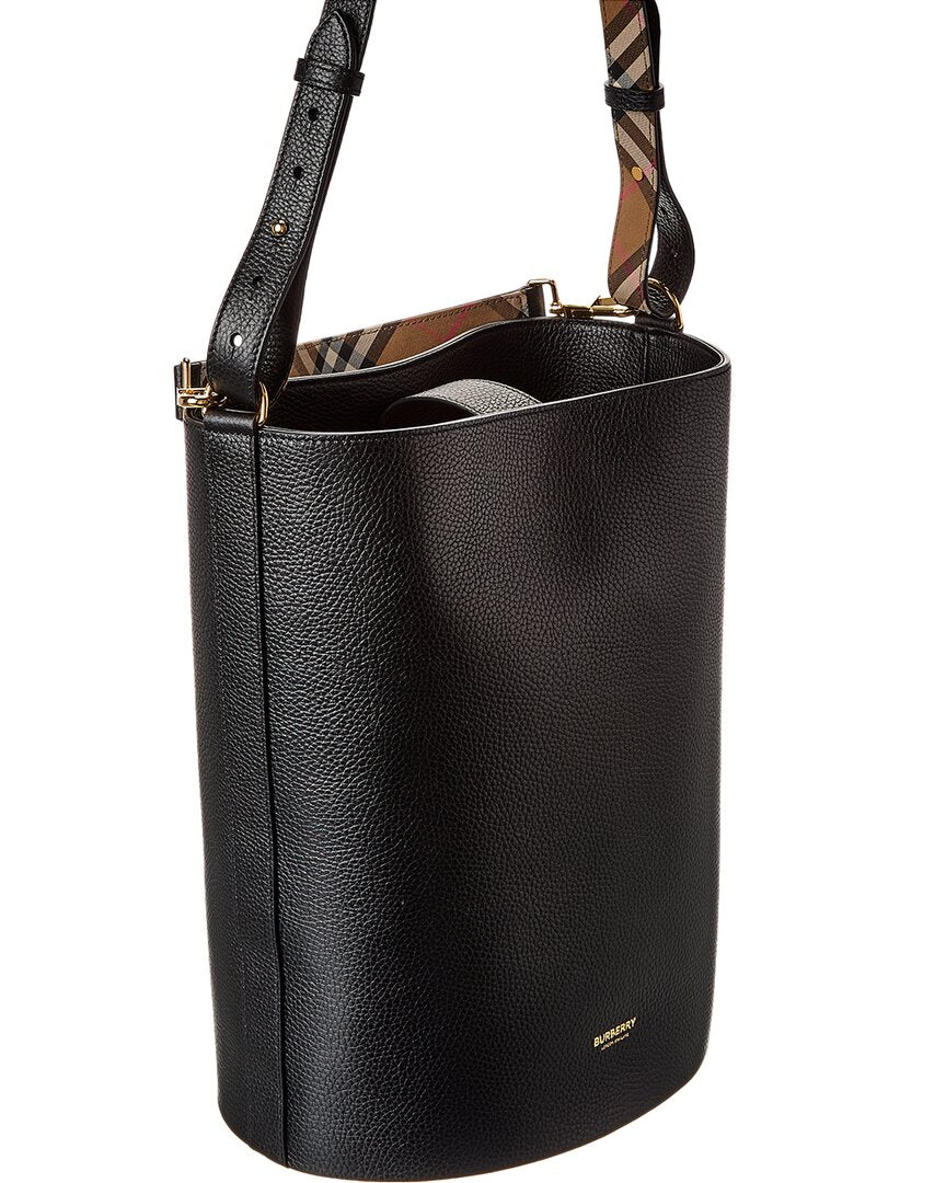 Burberry Logo Medium Leather Bucket Bag – Bluefly