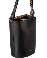 Burberry Logo Medium Leather Bucket Bag
