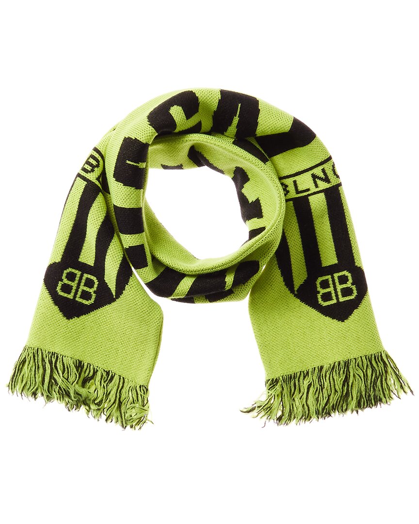 Balenciaga Logo Soccer Wool-Blend Scarf – Bluefly