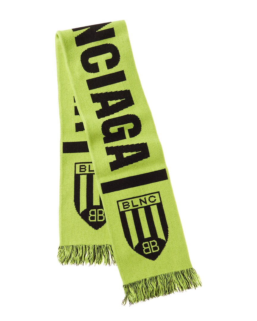 Balenciaga Logo Soccer Wool-Blend Scarf – Bluefly