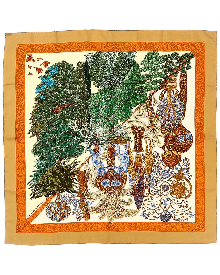 Pre-Owned Hermès Les Legendes De L'arbre Annie Faivre Silk Scarf (Authentic Pre-Loved)